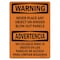 Signmission OSHA Sign, Never Place Any Object Panels Bilingual, 24in X 18in Decal, 18" W, 24" L, Landscape OS-WS-D-1824-L-12689 - alternate 1